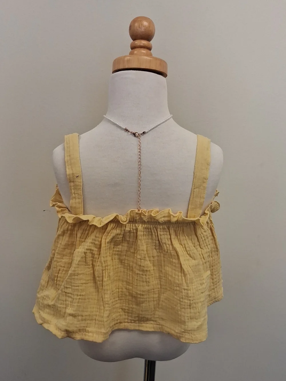 SHEIN Girls Yellow Ruffle Tank Top Size 5Y